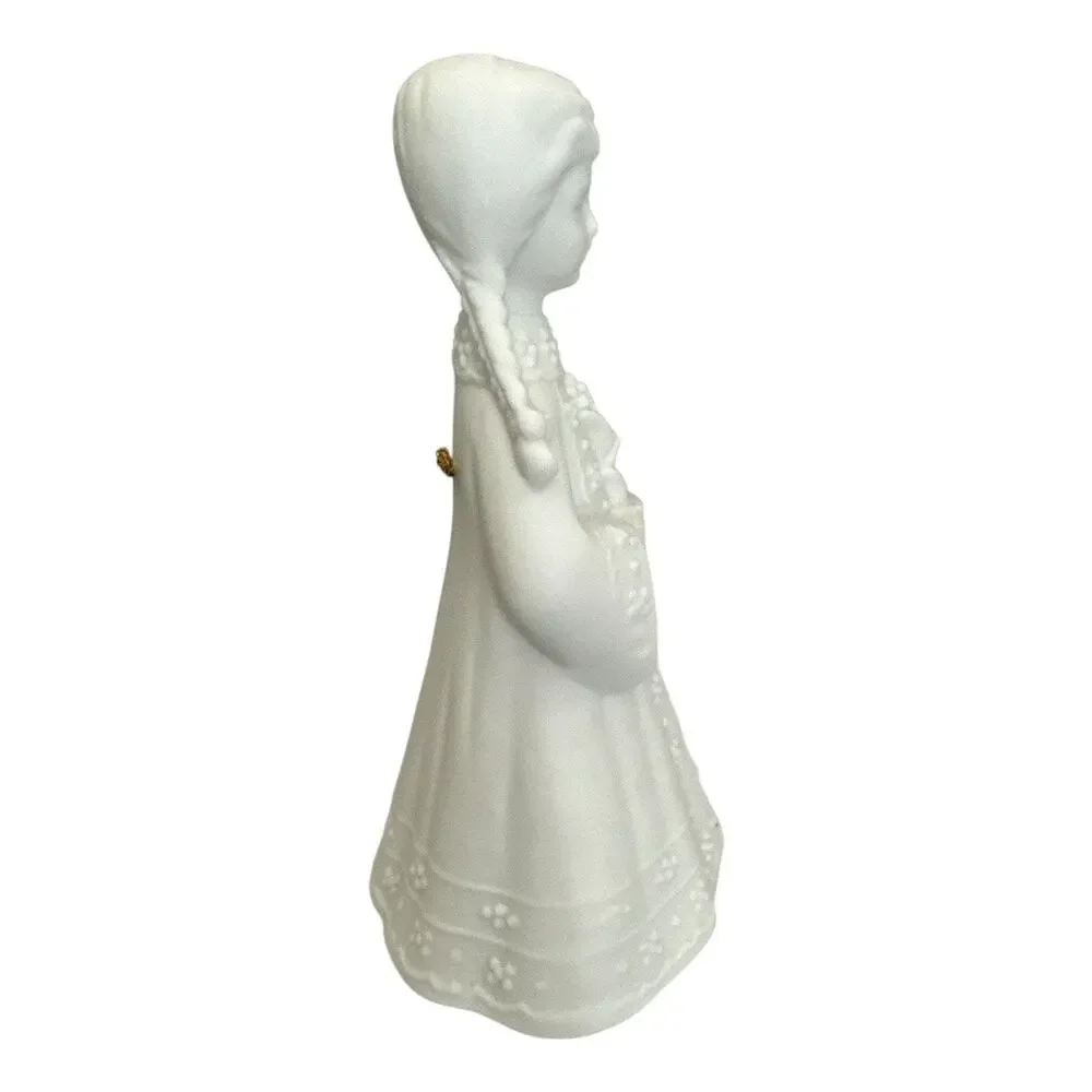 Delicate Bisque Porcelain AES Japan Choir Girl Bell 5”